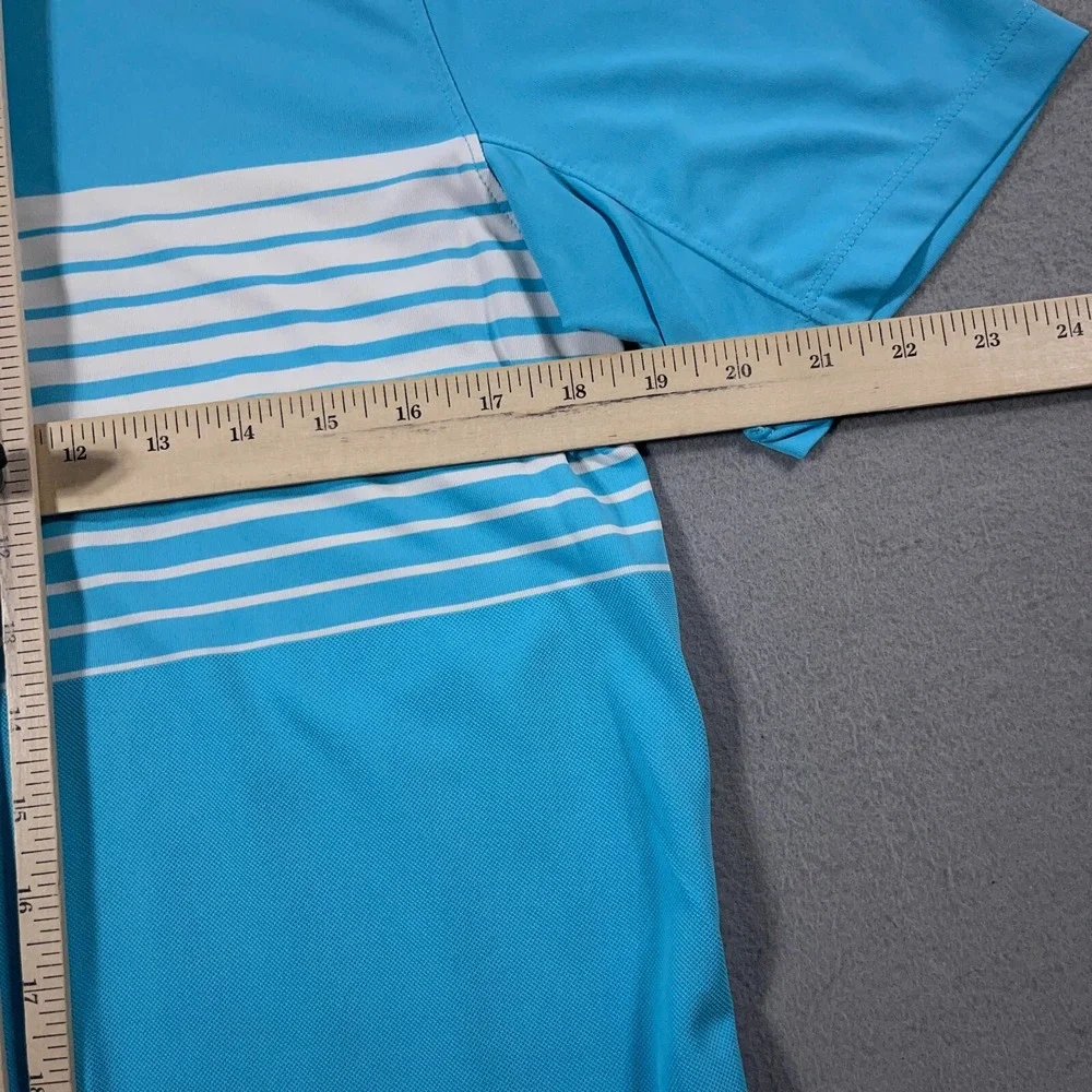 Nike Golf Dri Fit Polo Shirt Men Small Standard Fit‎ Blue Striped Performance